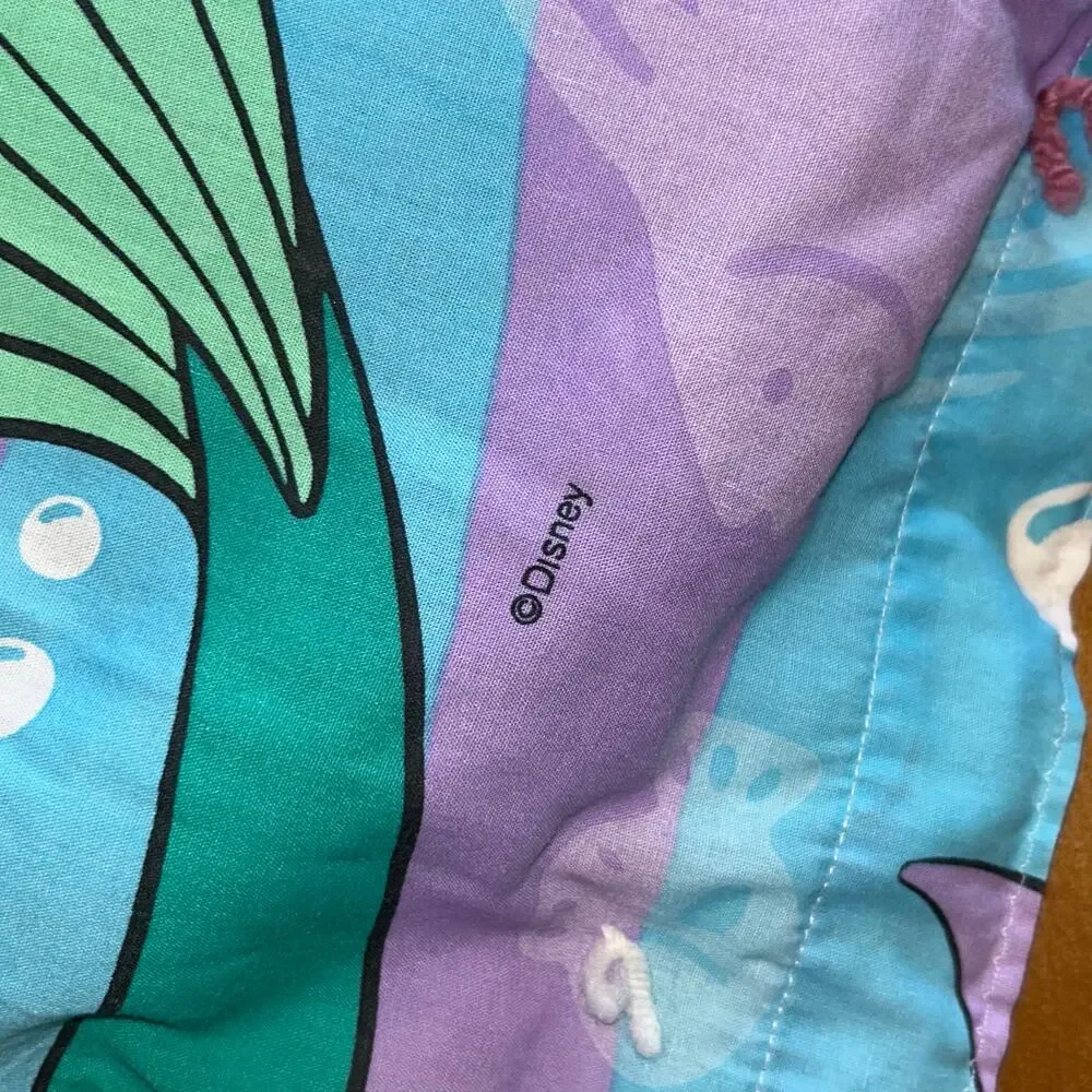 Vintage 90s Disney’s the Little mermaid twin comforter and fitted sheet